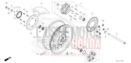 ROUE ARRIERE CB1000S de 2025